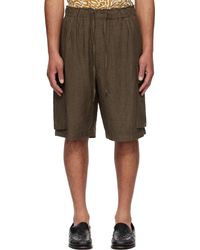 Kaptain Sunshine - Short Cargo Brun À Cordons Coulissants - Lyst