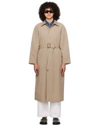 A.P.C. - . Beige Crinkled Trench Coat - Lyst