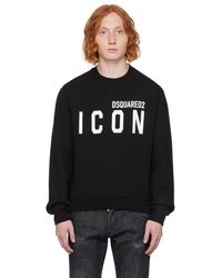 DSquared² - Black 'be Icon' Cool Sweatshirt - Lyst