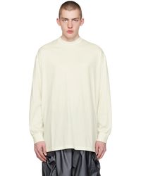 Y-3 - Off-white Mock Neck Long Sleeve T-shirt - Lyst