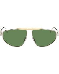 Loewe - Silver & Green Aviator Sunglasses - Lyst