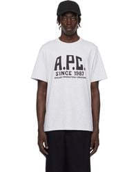 A.P.C. - Print Label T-Shirt - Lyst