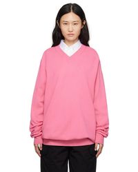 Comme des Garçons - Comme Des Garçons Shirt Pink V-neck Sweater - Lyst