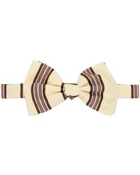 Dries Van Noten - Beige & Brown Striped Bow Tie - Lyst
