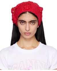 Ganni - Cotton Crochet Head Scarf - Lyst