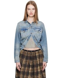 R13 - Wrap Around Denim Trucker Jacket - Lyst