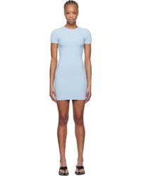 T By Alexander Wang - Logo Jacquard Stretch Short Sleeve Minidress - Lyst