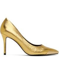 Versace - Gold Crackle Heels - Lyst