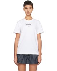 Ganni - ホワイト クルーネックtシャツ - Lyst