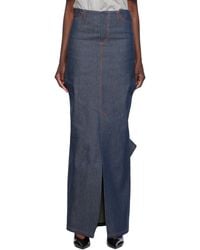 MERYLL ROGGE - Vented Denim Maxi Skirt - Lyst