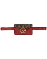 Fendi Red And Brown Forever Belt Bag - Black