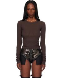 Rick Owens - Temple Cropped Rib Ls T-Shirt - Lyst