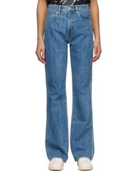 Damen Bekleidung Jeans Capri-Jeans und cropped Jeans SLVRLAKE Denim Denim Bootcut-jeans Aus Baumwolle charlotte in Blau 