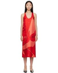 Ferragamo - Fish Print Silk Maxi Dress - Lyst