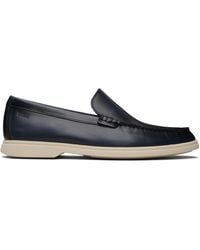 BOSS - Emed-Logo Leather Loafers - Lyst