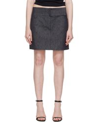 Courreges - Belted Denim Miniskirt - Lyst