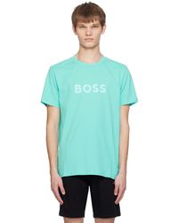 BOSS - T-shirt bleu à col ras du cou - Lyst