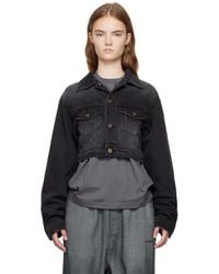 we11done - Cropped Denim Jacket - Lyst