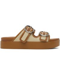 Rag & Bone - Sandales À Enfiler Brun Clair Et Blanc Cassé À Boucles Circulaires Et À Plateforme - Lyst