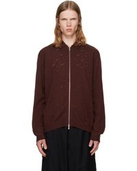 vowels - Eyelet Knitted Zip-Up Sweater - Lyst