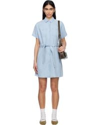 A.P.C. - Robe Courte Suzanne Bleue En Denim - Lyst