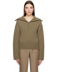 JOSEPH - Brown Half-zip Sweater - Lyst