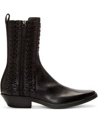 Haider Ackermann Black Lace-up Boots