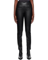 Issey Miyake - Black Straight Seams Faux-leather Trousers - Lyst