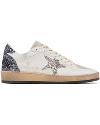 Golden Goose - White & Taupe Ball Star Sneakers - Lyst