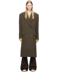 Acne Studios - Taupe Double Breasted Coat - Lyst