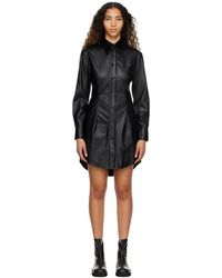 MM6 by Maison Martin Margiela - フェイクレザー ボタン ミニワンピース - Lyst