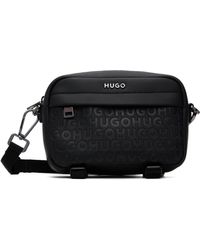 HUGO - Sac Noir À Logos Gaufrés - Lyst