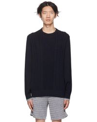 Vince - ネイビー ケーブルセーター - Lyst
