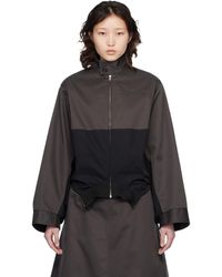 MM6 by Maison Margiela - Mirrored Two-Tone Zip Jacket - Lyst