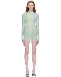 Off-White c/o Virgil Abloh - Blue Tie-dye Minidress - Lyst
