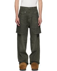 ANDERSSON BELL - Khaki Raptor Layered Wide-Leg Jeans - Lyst