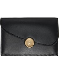 Ferragamo - Black Asymmetrical Flap Credit Card Holder - Lyst