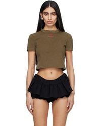 ShuShu/Tong - Khaki Wave Lace Collar T-Shirt - Lyst