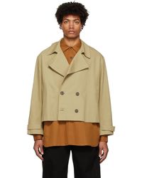 King & Tuckfield Kingtuckfield Taupe Cropped Trench Jacket - Natural