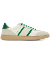 Ferragamo - Off-white & Green Signature Low Sneakers - Lyst