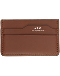 A.P.C. - . Brown Dossier Card Holder - Lyst