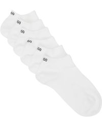HUGO - Ensemble de six paires de chaussettes blanches à logo brodé - Lyst