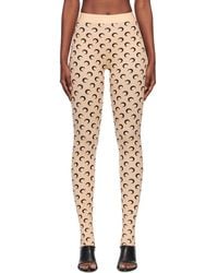 Marine Serre - Tan Recycled Moon Jersey Stirrup Leggings - Lyst
