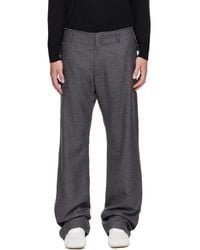 MM6 by Maison Margiela - Pleated Cotton Wool Trousers - Lyst