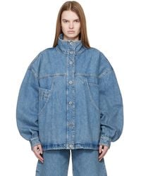 The Attico - Washed Denim Bomber Jacket - Lyst