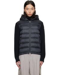 Moncler - Padded Wool Zip-Up Down Hoodie - Lyst