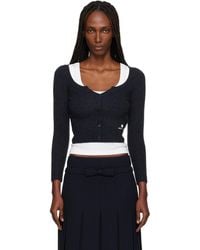 ShuShu/Tong - Wide Round Neck Fitted Cardigan - Lyst