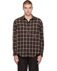WOOYOUNGMI - Chemise Brun À Motif À Carreaux - Lyst