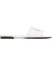 Dolce & Gabbana - ホワイト 'Dg' Logo カーフスキン サンダル - Lyst