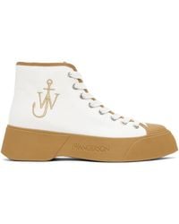 JW Anderson - White & Tan High Top Sneakers - Lyst